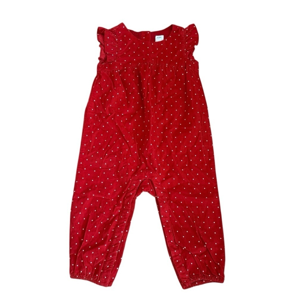 Baby Gap Red Polka Dot Corduroy Jumpsuit Baby Girl Size 18-24M NWT